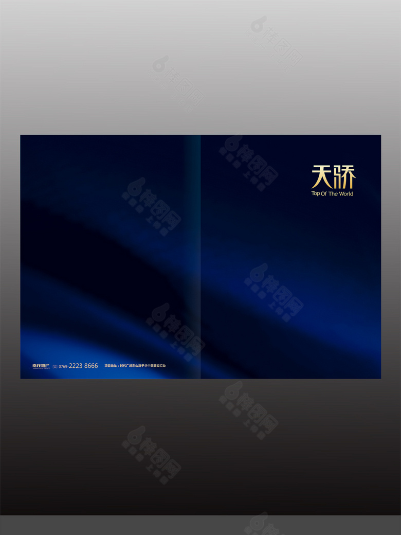 蓝色精品地产住宅楼书画册